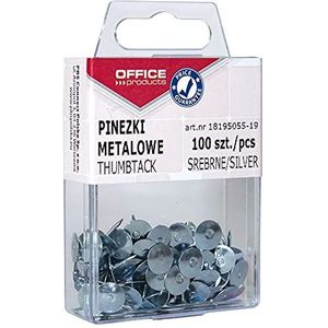 OFFICE PRODUCTS 18195055-19 metalen punaises 100 stuks in de verpakking, zilver