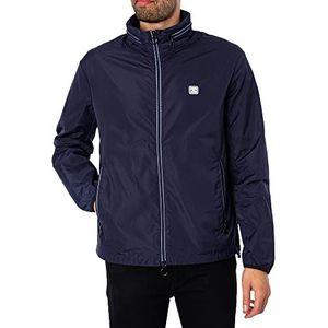 ARMANI EXCHANGE Packable, verborgen hoodie, twee zakken met ritssluiting aan de voorkant, rubberen patch logo windjack heren, marineblauwe blazer, XL