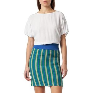 NAEMI Dames gebreide minirok 11026973-NA01, blauw meerkleurig, XS, Blauw meerkleurig., XS