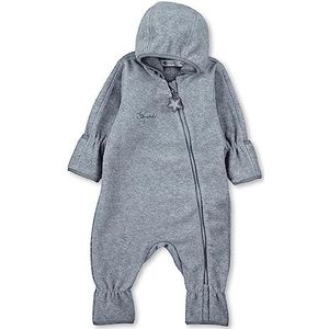 Sterntaler Uniseks kinderoverall van microfleece, met ritssluiting en hand- en voetwarmers, zilver gem, 74 cm
