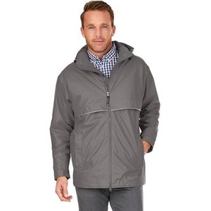 Charles River Apparel New Englander waterdichte regenjas voor heren (Reg & Ext maten), Grijs, XL