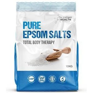 Pure Epsom-zouten, emmer van 10 kg, totale lichaamstherapie, 100% pure premium kwaliteit magnesiumsulfaat, traditioneel badbad, fijn, gemakkelijk oplosbare korrelgrootte van 1,4 mm