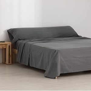 Belum Beddengoedset van titanium flanel, 180% katoen, 100% katoen, bestaande uit: dekbedovertrek: 260 x 270 cm, hoeslaken: 180 x 200 cm + 30 cm, kussen: 2 stuks. 50 x 105