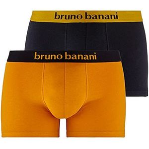 bruno banani Short 2 Pack Flowing, goudgeel/zwart // zwart/goudgeel, L