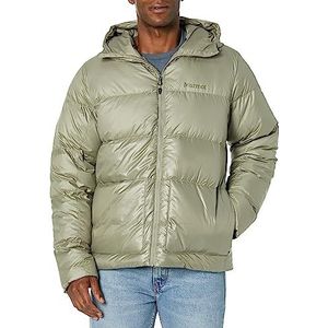 Marmot Heren Guides Down Hoody, Licht donsjack, warme winterjas, waterafstotende gevoerde jas, winddicht jack, opvouwbare outdoorjas met capuchon, Vetiver, L