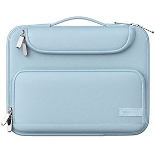 MoKo 9-11 Inch Tablet Sleeve Case, Fits iPad air 5 10.9"" 2022, iPad Pro 11 M2 2022-2018, iPad 9/8/7th Gen 10.2, Tab S8 11"", Waterproof Polyester Bag with Double Pockets, Retractable Handle, Misty Blue
