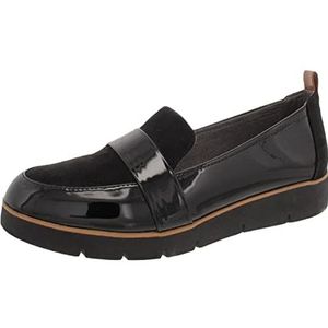 Dr. Scholl's Shoes Webster Loafer voor dames, Zwart Patent/Microfiber, 41 EU breed