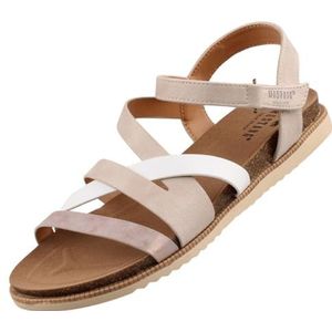 Mustang Dames 1392-807 platte sandalen, 36 EU, beige, 36 EU
