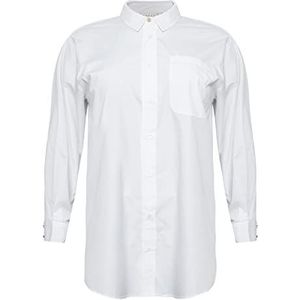 Kaffe Curve Dames T-Shirt, Oversize, Lange Slevees Button Down Optical White, 52