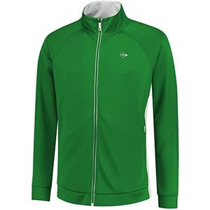 Dunlop Heren Club Heren Knitted Jacket Tennis Shirt, Groen/Wit, L, groen-wit, L