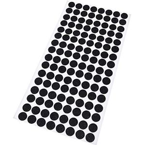 Adsamm® / 128 x zelfklevende viltdoppen/zwart/ø 12 mm/rond / 1,5 mm dunne zelfklevende meubelglijders van vilt