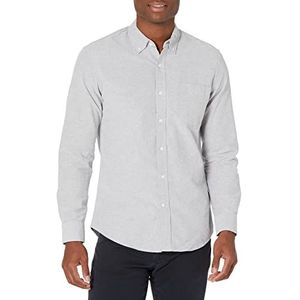 Amazon Essentials Slim fit Oxford Shirt met lange mouwen Knop, Grijs, US XXL (UK 48-50)
