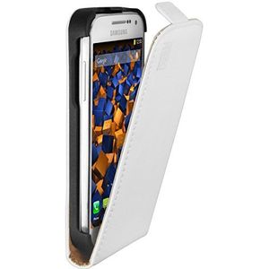 mumbi PREMIUM ECHT Leather Flip Case voor Samsung Galaxy S4 mini tas wit