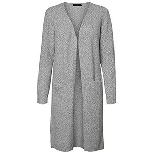 VERO MODA CURVE Vmdoffy Ls Long Open Cardi Ga Noos Cur Gebreid vest voor dames, lichtgrijs gem., XL