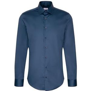 Seidensticker Zakelijk herenhemd - slim fit - gemakkelijk te strijken - Kent kraag - lange mouwen - 100% katoen, turquoise, 36