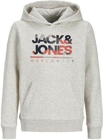 Jjluke Sweat Hood Jnr, wit melange., 152
