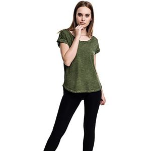 Urban Classics Dames Back Shaped Long T-Shirt met spray Dye kleur