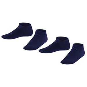 ESPRIT Uniseks-kind Korte Sokken Foot Logo 2-Pack K SN Katoen Kort Eenkleurig Multipack 2 Paar, Blauw (Marine 6120), 27-30