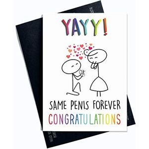 Verlovingskaarten, feestkaart, grappige kaart, voor volwassenen, humorkaarten, dezelfde penis voor altijd vrienden, kaart huwelijkskaart felicitatie PC110