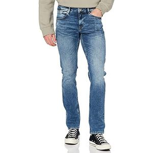Cross Jeans Dylan Tapered Fit Jeans voor heren, Blauw (Mid Blauw Gebruikt 102), 38W / 36L