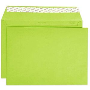 Elco 24095.62 Color Box met deksel en 200 enveloppen/verzendtas, zelfklevende sluiting, C4, 120 g, intens groen, venster: nee