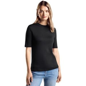 Shirt met turtle neck, zwart, 38