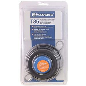 Husqvarna 537388101 Universele T35 Tap Advance Rechte As String Trimmer Hoofd Voorgewikkeld Met .095-Inch Lijn Blauw/Zwart