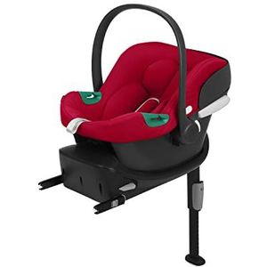 CYBEX Aton B2 i-Size Autostoeltje met Base One voor baby's, vanaf de geboorte tot ca. 24 maanden, max. 13 kg, incl. ISOFIX-basis en inlegkussen voor pasgeborenen, geschikt voor SensorSafe,Dynamic Red