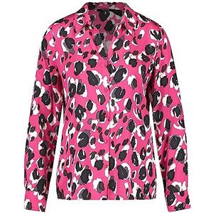 Taifun Damesblouse met dierenprint, lange mouwen, manchetten, blouse, lange mouwen, dierenprint, Lichtgevend roze patroon, 38