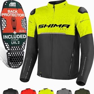 SHIMA DRIFT Motorjas voor heren | Lichtgewicht ademend zomer mesh heren city bikerjack met CE rug schouder elleboog pantser pads breedte aanpassing, Fluo, XL