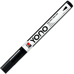 Marabu YONO Marker, 124001073, zwart 073, veelzijdige acrylstift met fijne Japanse ronde punt, 0,5-1,5 mm, waterbasis, lichtecht en waterbestendig, voor bijna alle ondergronden