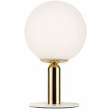 Pauleen 48230 Splendid Pearl tafellamp max. 20 watt wit, goud nachttafellamp in glamour-look van glas, metaal G9