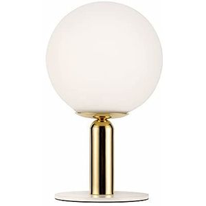 Pauleen 48230 Splendid Pearl tafellamp max. 20 watt wit, goud nachttafellamp in glamour-look van glas, metaal G9