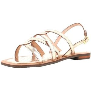 GEOX - Sozy - Platte Leren Sandalen - Goudkleur - Leer