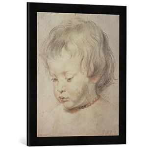Ingelijste afbeelding van Peter Paul Rubens Portrait of a Boy, kunstdruk in hoogwaardige handgemaakte fotolijst, 40 x 60 cm, mat zwart