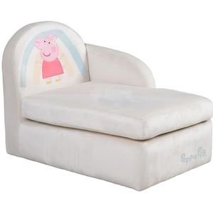 roba Kinderbank Peppa Pig in Loungestijl - Kindersofa met Armleuning voor Meisjes & Jongens vanaf 18 Maanden - Draagvermogen tot 80 kg - Beige/Roze