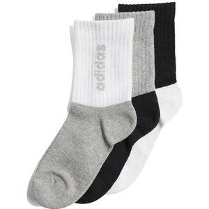 adidas - Linear - Sportsokken - Zwart/Wit/Grijs Gemêleerd - 3 Paar