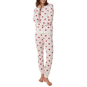 Petit Bateau Pyjama voor dames, Marshmallow/Terkuit, M