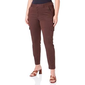 KAFFE Cargo Pants Slim Fit Cropped Length Rits Fastening Pockets, Java, 42