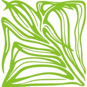 INDIGOS/Muursticker-e63 mooie rabarber bladeren blad bloemen planten rankjes 120x116 cm geel-groen, vinyl, limoengroen, 120 x 116 x 1 cm