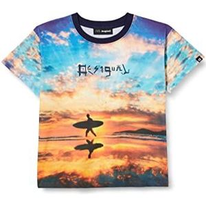 Desigual Ts_Melon T-shirt voor jongens, Blauw, 3-4 jaar