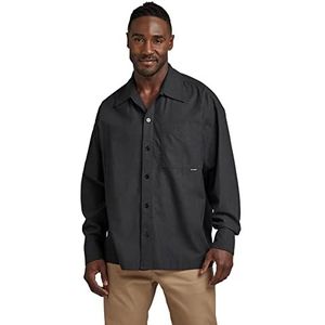 G-STAR RAW Heren Boxy fit ls Shirt, meerkleurig (dk Black/Cloack D23007-D123-D568), M, meerkleurig (Dk Black/Cloack D23007-d123-d568), M
