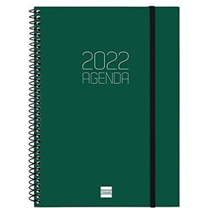 Finocam - Weekkalender 2022 horizontaal van januari 2022 tot december 2022 (12 maanden) E10-155x212 mm spiraal ondoorzichtig groen Italiaans