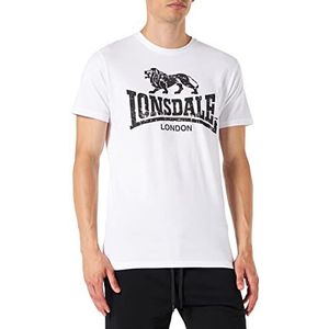 Lonsdale Heren Silverhill T-shirt, wit/zwart, M