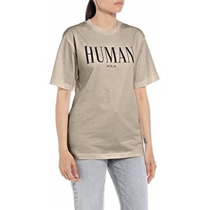 Replay Dames T-shirt met korte mouwen Human, 893 zand, XXS