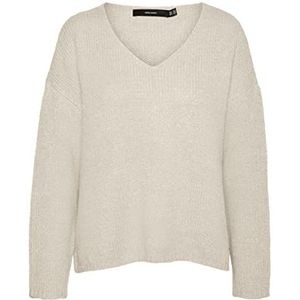 VERO MODA VMWILDA LS V-hals pullover GA Boo L/S gebreid product, berk/detail: melange, M, berken/details: melange, M