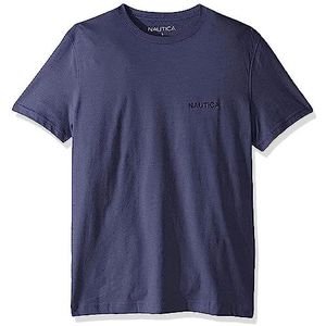 Nautica Heren T-shirt met korte mouwen en ronde hals, Blauw Indigo, M