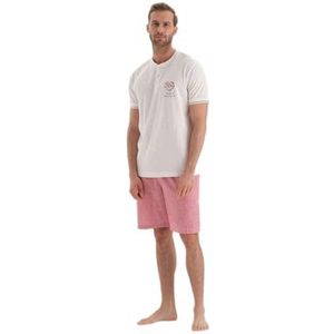 Dagi Heren Cotton Pyjama Set, ecru, L, ecru, L