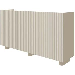Selsey Commode Fiorra, 84 × 144 × 38,8 cm, lowboard met 3 gesloten vakken, 12 cm ovale poten van MDF, modern design met push-to-open opening, ideaal voor de eetkamer.