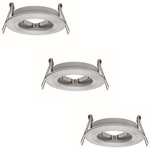 Paulmann 93636 Nova inbouwlamp 2Easy 3-delige spot set rond stijf 230 V 51 mm rond max. 3 x 35 Watt inbouwlamp aluminium gedraaid inbouwlicht aluminium zink plafondspot